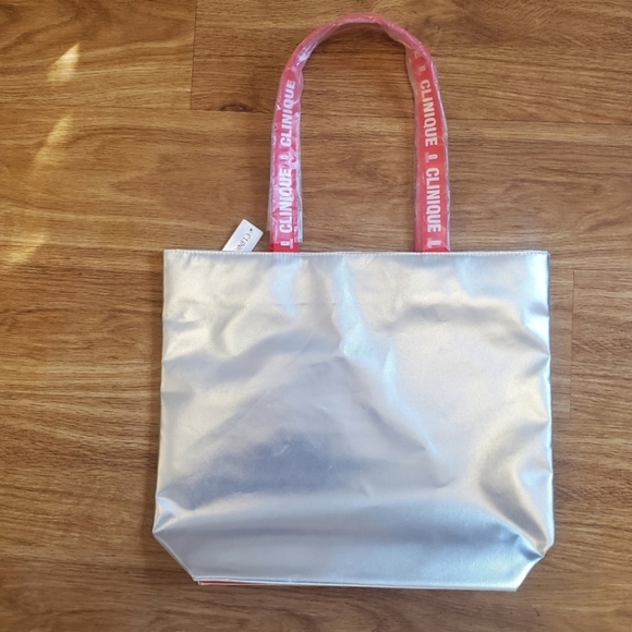Clinique Silver Tote Bag  #New - Picture 5 of 7